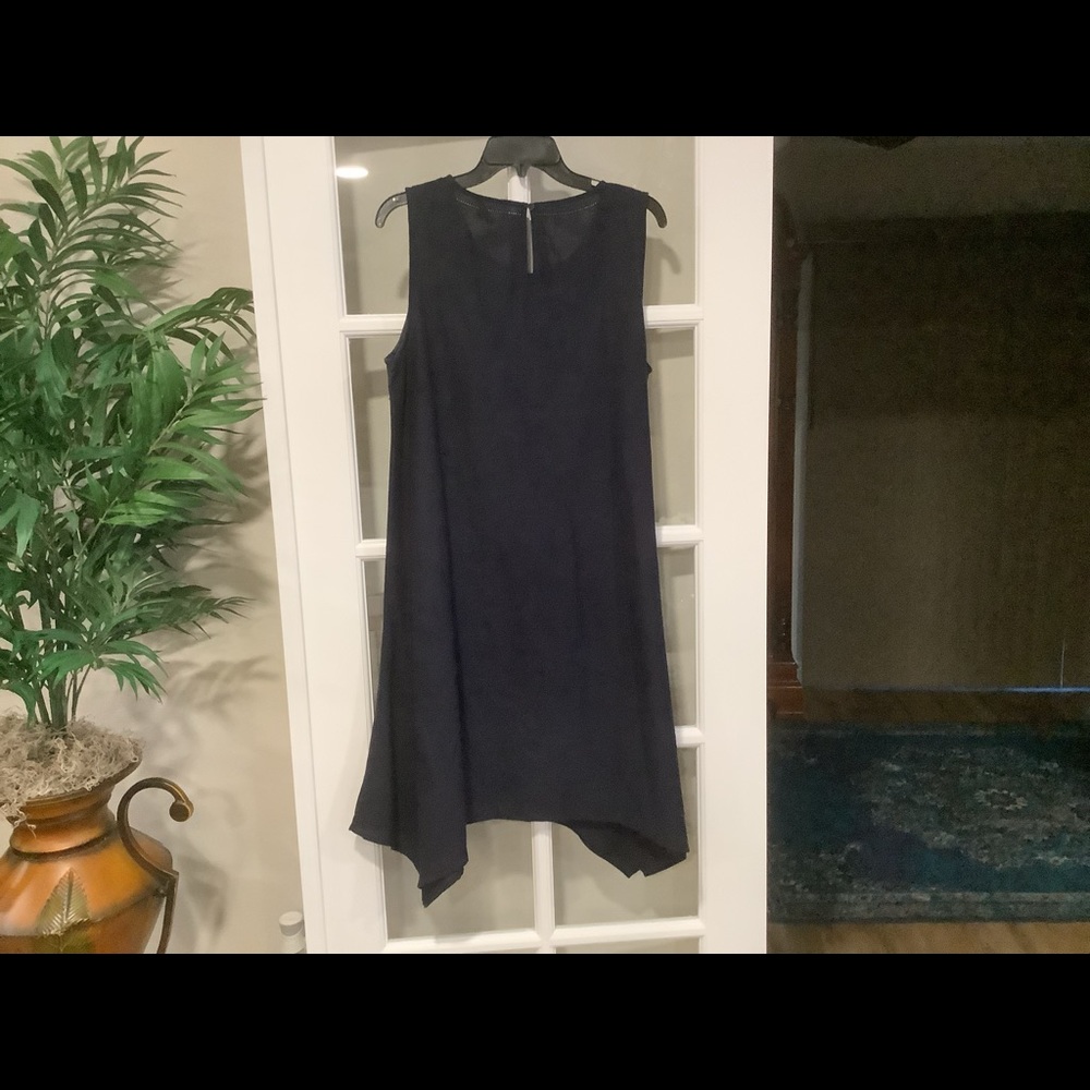Navy Linen A-Line Dress XL